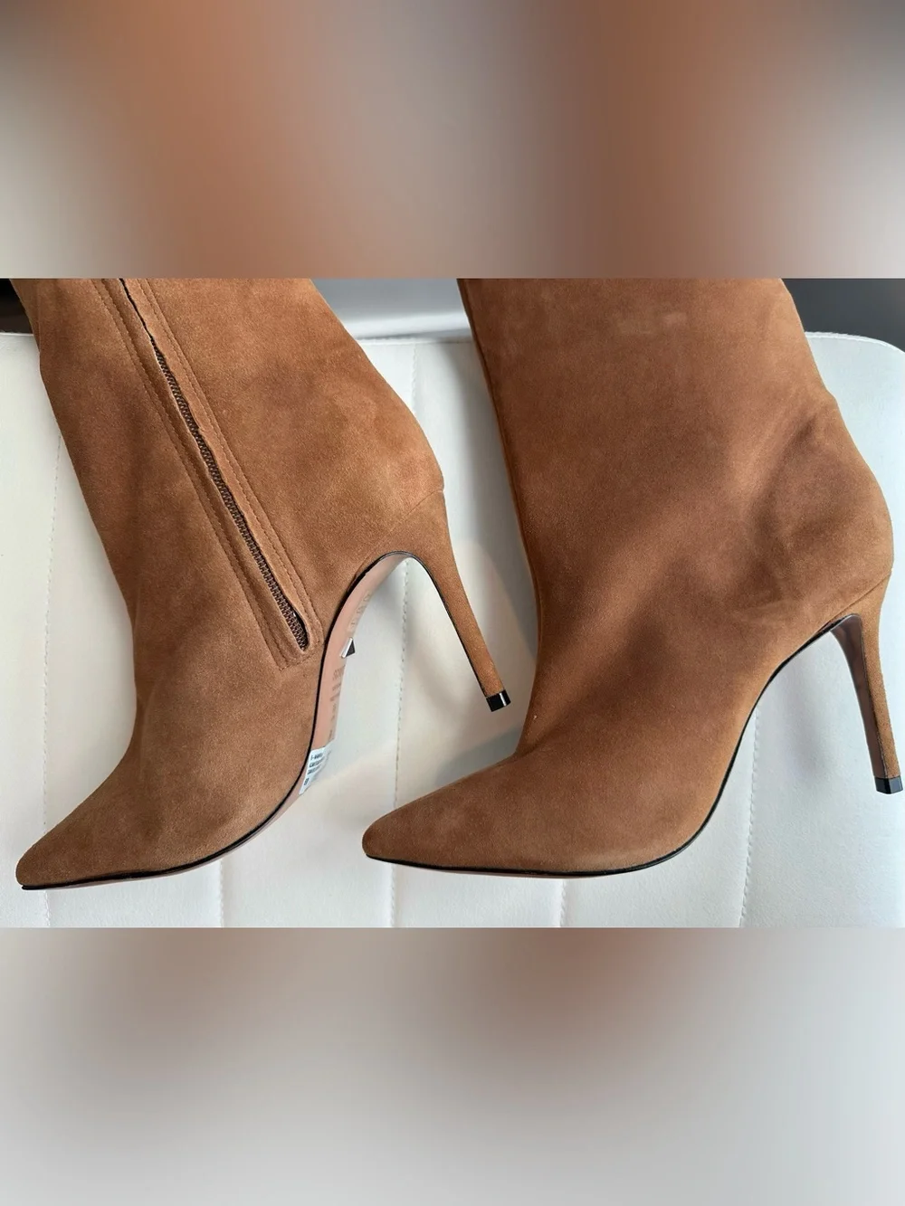Schutz Anamarie Suede Over the Knee Boots in Wood (Camel)